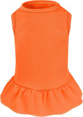 Dog Dresses Cat Skirt Solid Color Dog Clothes Summer Sleeveless Puppy Girl Clothes for Small Pet Dogs Cats (Orange, X-Small)