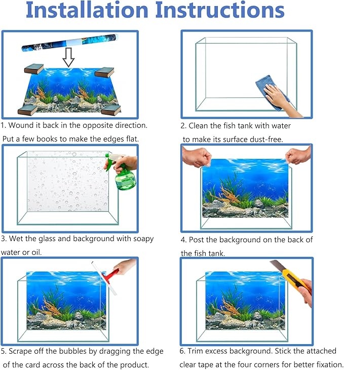 Aquarium Background Seabed Coral Rock Water Plants Fish Tank Backdrop 10 20 Gallon Fish Tank Background for Aquarium