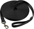 HIKISS Long Dog Leash Obedience Recall Training Agility Lead with Thickening Material for Large Dog - 15ft 20ft 30ft 50ft 100ft Training Leash (Black 20ft)