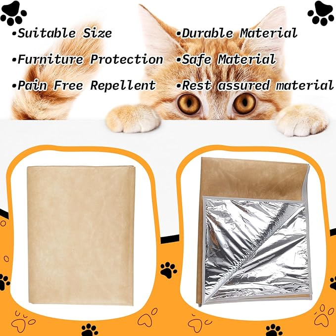 Kigley 2 Pcs Pet Deterrent Mat to Keep Dogs Off Couch, Non-Electric Cat & Dog Deterrent Mat Pain Free Couch Covers to Keep Pets Off Furniture Bed Indoor (72.05" × 56.30",Cream)