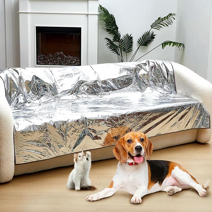 Kigley 1 Pcs Pet Deterrent Mat to Keep Dogs Off Couch, Non-Electric Cat & Dog Deterrent Mat Pain Free Couch Covers to Keep Pets Off Furniture Bed Indoor (72" × 56.3",Brown)