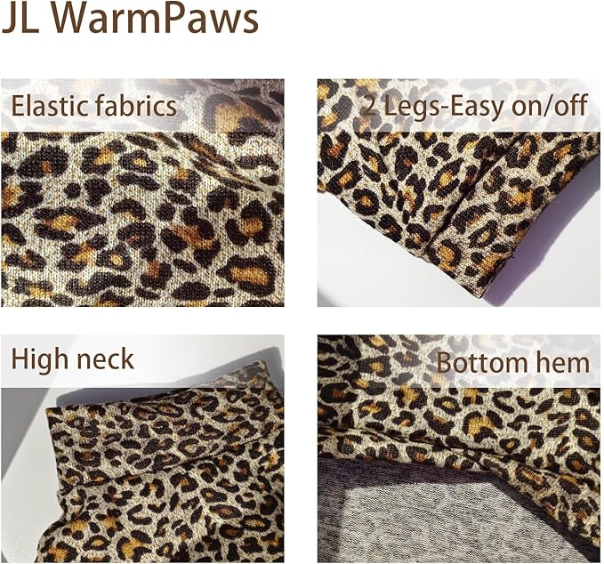 Sphynx Cat Sweater Leopard Hairless Cat Clothes Sweater Shirt Soft Warm Long Sleeves Pullover Pet Clothes Pajamas Dog Cloth for Small Dogs Jumpsuit Pet Sweaters (Leopard, Small)