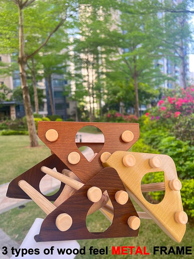 Baby Chick Perch, Durable Metal Stand with Wooden Roosting Bar for coop and brooder, Training Chicken Perch Easy to Assemble and Clean, Fun Toys for Chick (Grey Wood, Wooden Bars)