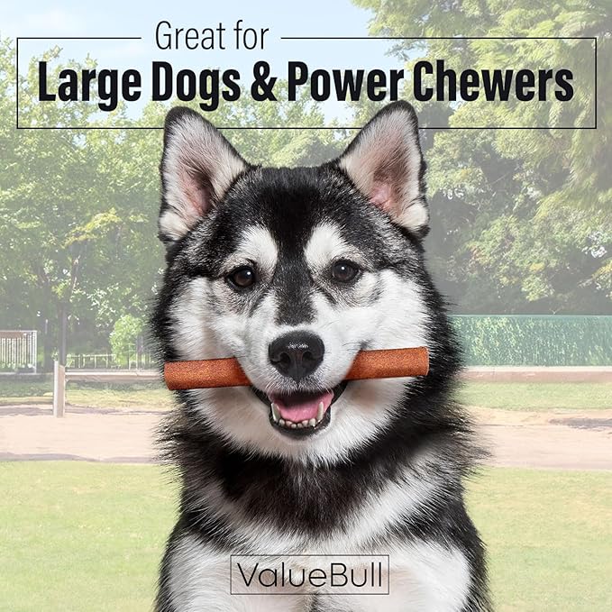 ValueBull Collagen Sticks for Dogs, 6 Inch Jumbo Chews, Natural Long-Lasting Dog Treats, 25 Count - Supports Joints, Skin & Coat with Chondroitin & Glucosamine