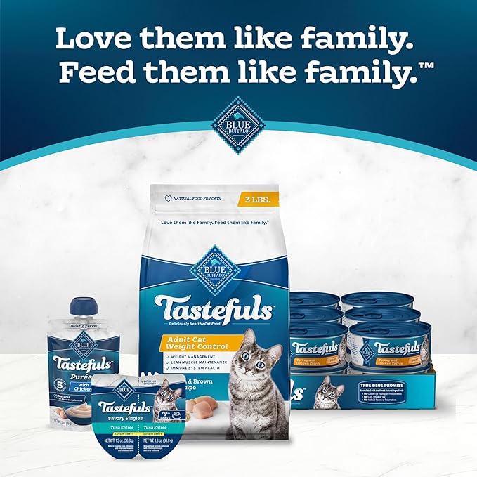 Blue Buffalo Tastefuls Natural Food for Adult Cats, Weight Control, 15-lb. Bag