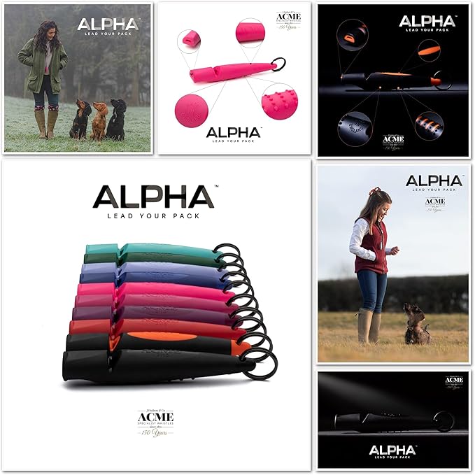 ACME Alpha 210.5 Professional Dog Training Whistle with Enhanced Ergonomic Grip. BPA-Free Plastic. 110 dBA. Standardized Frequency for Smaller Dogs. Weatherproof. Made in The UK (Violet Purple)
