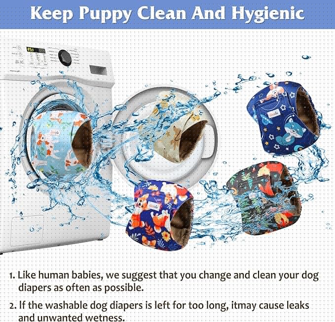 5 Pack Dog Diapers Male Reusable, Premium Belly Bands for Male Dogs, High Absorbing Dog Pee Wraps for Doggie in Incontinence or Training Flower XL