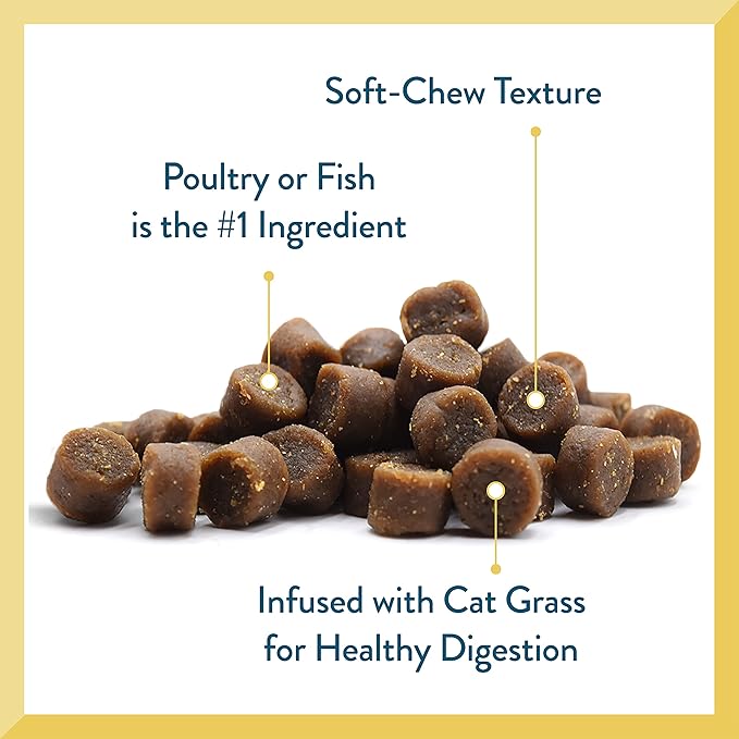 Pet Greens Soft-Chew Indoor Cat Treats Infused with 4 Pack of Semi-Moist Craves Savory Salmon, Deep Sea Tuna, Roasted Chicken and Turkey and Duck Flavored Treats