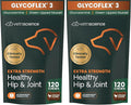VetriScience Extra Strength Healthy Hip & Joint Chews, GlycoFlex 3, Glucosamine, Green-Lipped Mussel, Joint Support Supplement for Dogs, Promote Mobility & Soothe Joint Discomfort, Chicken, 120 Count