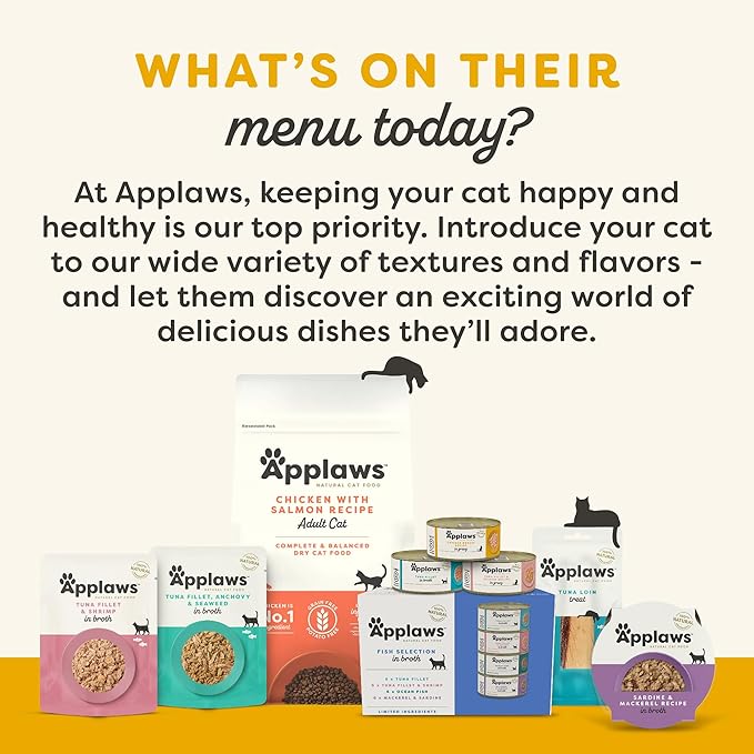Applaws Natural Wet Canned Cat Food, Limited and Natural Ingredients, High Protein with No Artificial Additives, Chicken Breast & Duck in Broth (24 x 5.5oz Cans)