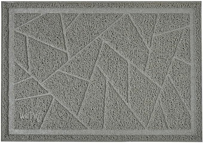 WePet Cat Litter Box Mat, Kitty Premium PVC Pad, Durable Trapping Rug, Phthalate Free, Urine-Resistant, Scatter Control, Mosaic, M 23 x 16 Inch, Cadet Grey