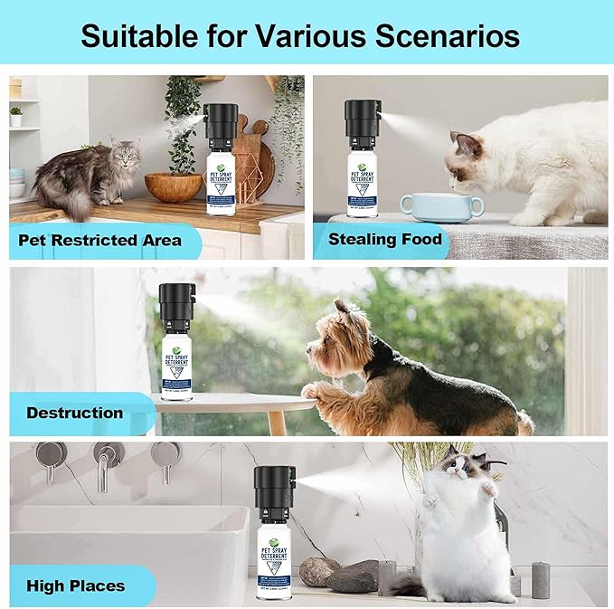 Cat Spray Deterrent System, Pet Deterrent Device Refill, CATSSS Refill [ 11.67Oz & 3 Pack ] Safe for Cats & Dogs Motion Activated Pet Deterrent Spray System-Only Applicable to The First Generation