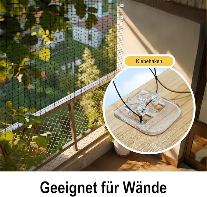 Cat Netting Includes Hook, 10X26Ft Balcony Netting Made of Thickened Steel Wire to Prevent Scratching and Chewing, Ideal for Catio Safety and Balcony Protection
