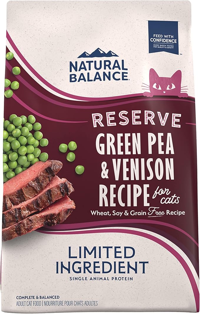 Natural Balance Limited Ingredient Reserve Grain Free Dry Cat Food, Green Pea & Venison Recipe, 8 lbs.