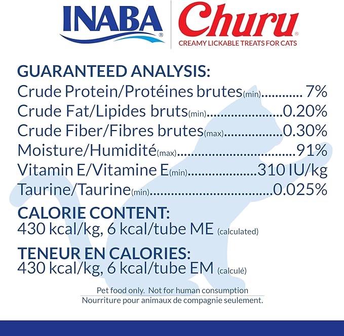 INABA Churu Cat Treats, Grain-Free, Lickable, Squeezable Creamy Purée Cat Treat/Topper with Vitamin E & Taurine, 0.5 Ounce - 50 Count (Pack of 1), Beef & Cheese Variety