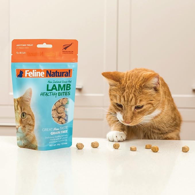 Feline Natural Freeze Dried Cat Treats – New Zealand Single-Source Protein Treats for Cats - Grain-Free Healthy Cat Snacks, Chicken Bites, 1.76oz