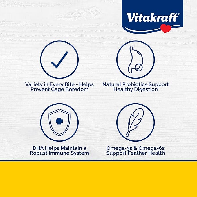 Vitakraft Menu Cockatiel Food - 5 lbs Resealable Bag Mix of Seeds Grains Fruits Vegetables Nuts and Pellets - with Natural Probiotics DHA and Omegas for Feather and Immune Support