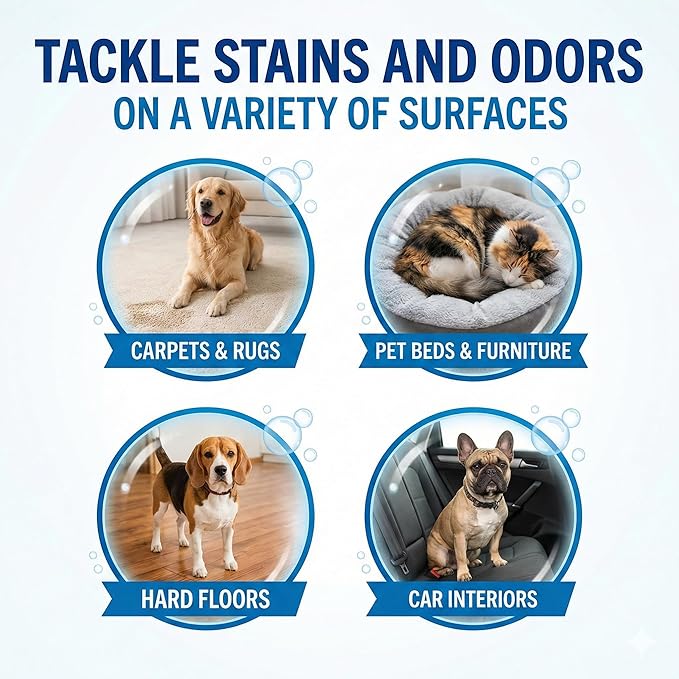 No-Rinse Dog Paw Cleaner & Pet Cleaning Spray for Dogs & Cats – Cleans Coat, Eyes & Ears, Hot Spot – Daily Cleaner for Pet Messes, Stains & Pet Odor Remover – No Harmful Chemicals (3L)