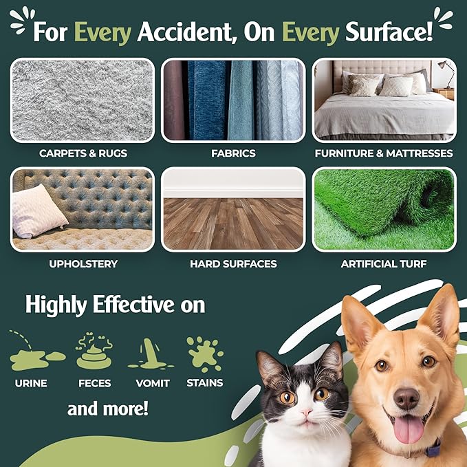 Urine Destroyer Enzyme Cleaner Spray | Cat & Dog Urine Stain and Odor Eliminator | Enzymatic Carpet Cleaner for Pets | Cat Pee Enzyme Cleaner (32oz)