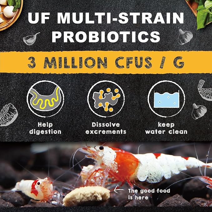 Ultra Fresh Shrimp Food, High Protein, Rich in Vitamins for Crystal, Caridina and Small Tropical Shrimp 2.04oz