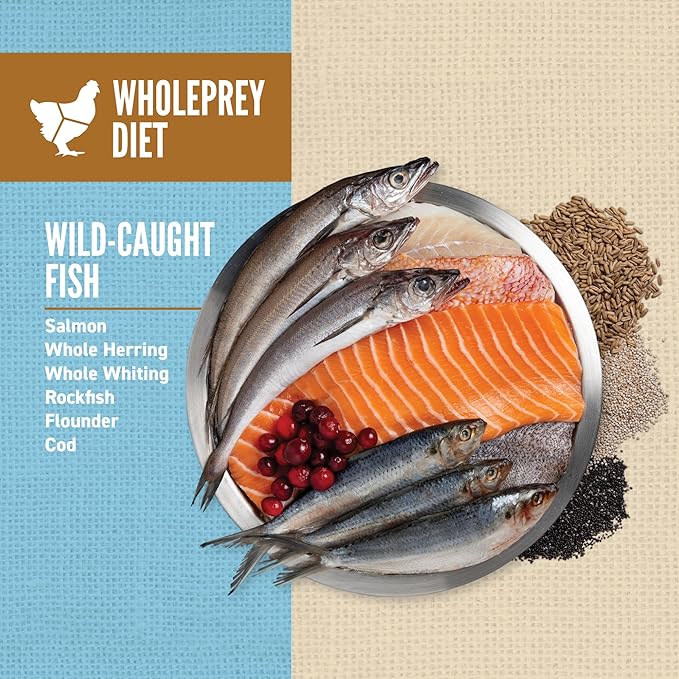 ORIJEN Amazing Grains High Protein Dry Dog Food Six Fish Recipe 4lb Bag