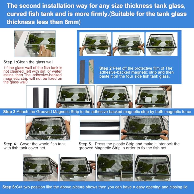 Magnetic Aquarium Anti-Jumping net Cover mesh to Protect Fish Jumping Out of Fish Tank