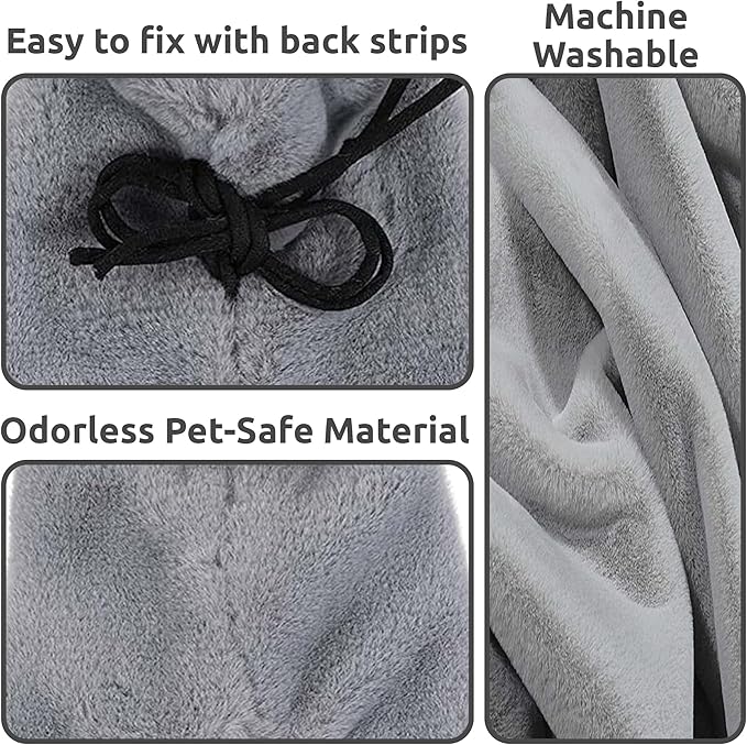 SIMENA Bird Blanket for Cage, Corner Fleece Bed for Birds, Cozy Bird Warmer, Parrot House for Cage, Cuddle Nest Hanging Toy for Lovebirds Parakeet (Grey, XL)