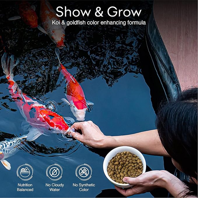 BIG Kahuna Koi Fish Food for Ponds 1lb - Koi Food for Pond Fish Food Pellets – 3/16-1/4 Floating Pond Pellet