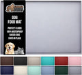 GORILLA GRIP 100% Waterproof Raised Edge BPA Free Silicone Pet Feeding Mat, Dog Cat Food Mats Contain Spills Protects Floors, Placemats for Cats, Dogs Water Bowl, Pets Accessories 16x10, Light Gray