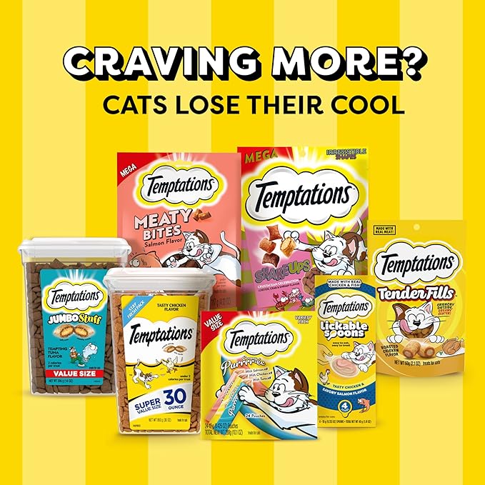 Temptations Cat Treat ShakeUps, Crunchy and Soft Cat Treats, Crustacean Celebration, 2.47 oz. Pouches (Pack of 12)