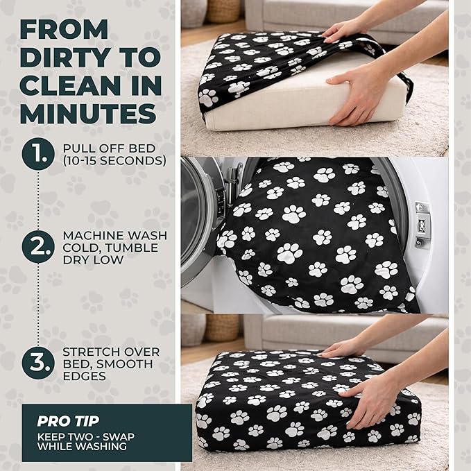 DUKE&LEFTY PetBed Slipcover-USA Company-Stretch Soft Petbed Cover-Universal-Easy to Remove (Zipper Free)-Christmas/Large
