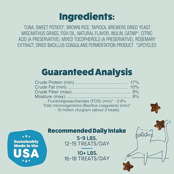 Shameless Pets Crunchy Cat_Treats - Catnip-Treats for Cats with Digestive Support, Kitten-Treats with Real Ingredients, Natural & Healthy Flavored Feline Snacks - Fintastic Catnip,(Pack of 2)