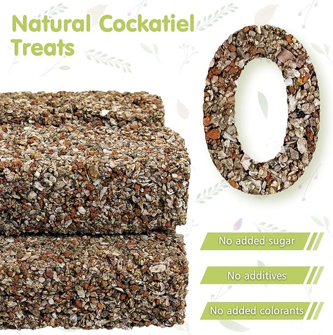 PINVNBY 12 PCS Parakeet Treats Natural Minerals Parrot Treat Sticks Calcium Cockatiel Snacks Hanging Bird Chewing Toy for Budgies Conurus Lovebirds Finches