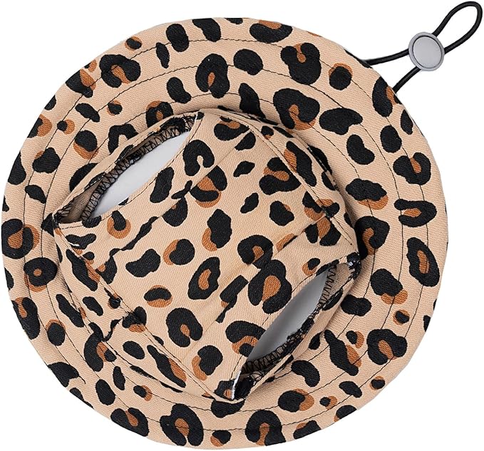 Pet hat with Ear Holes Sunscreen Baseball Cap Suitable for Small and Medium-Sized Dogs Outdoor Climbing hat in Summer Pet Products (Brown, Large)