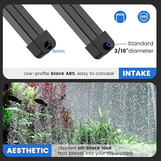 hygger Weighted Nano Mist Bubble Wall Bar, 9.8" Self-Sinking ABS Air Stone Strip with Gentle Oxygen Diffuser for Freshwater & Marine Aquarium, Hydroponics