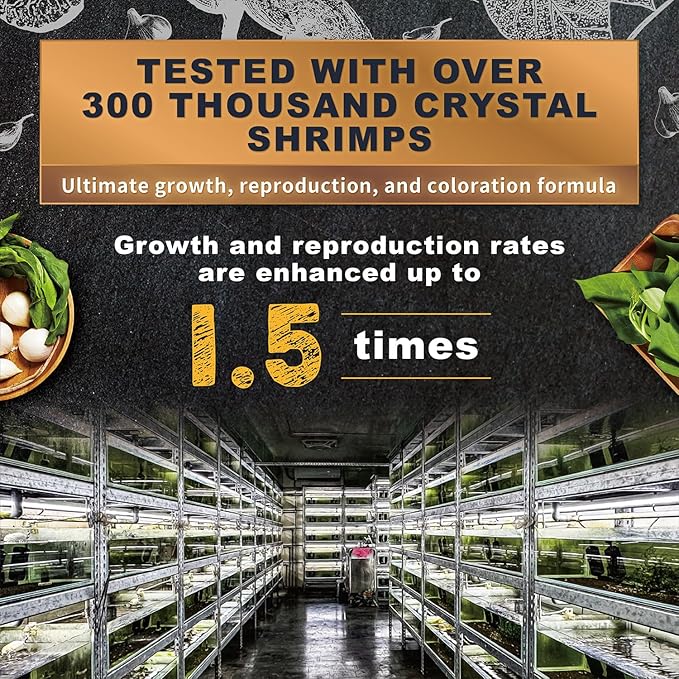 Ultra Fresh Shrimp Food, High Protein, Rich in Vitamins for Crystal, Caridina and Small Tropical Shrimp 4.94oz
