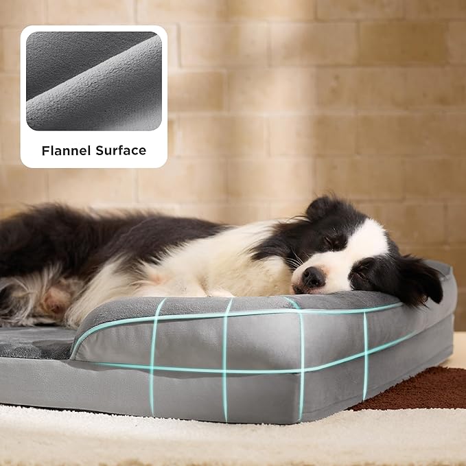 Bedsure XL Orthopedic Dog Bed for Extra Large Dogs - Washable XLarge Dog Cat Bed Waterproof, Comfort Dogs Couch Sofa with Washable Removable Cover, Pet Bed with Nonskid Bottom, Pink, 42"