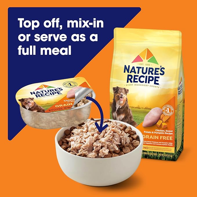 Nature's Recipe Grain Free Chicken Recipe in Savory Broth Wet Dog Food, 2.75 oz. Cup, 12 Count