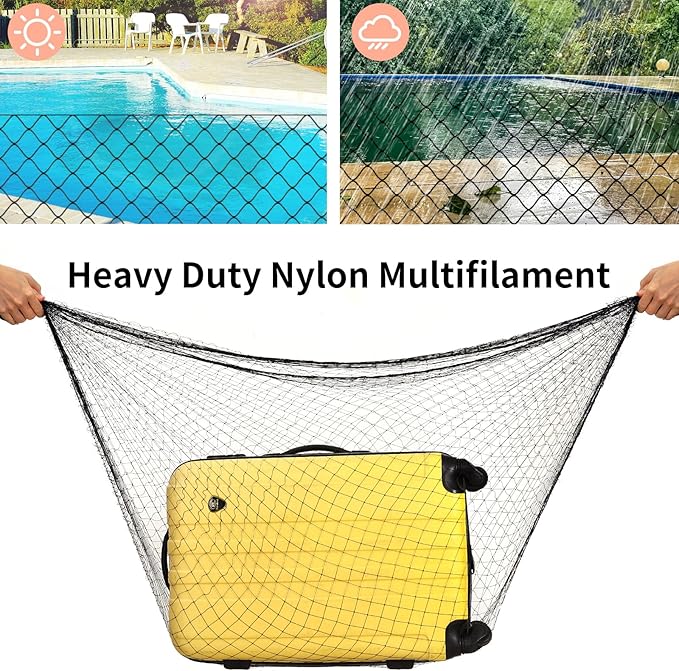 Cat Netting Balcony, Anti-Fall Mesh Fence, Black Composite Nylon, Cat Protection Net