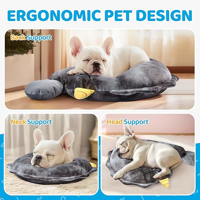 BurgeonNest Small Dog Calming Pillow for Dogs and Cats, Fluffy Soft Colorful Sleep Bolster Cozy Pet Bed Pillow, Great Present for Senior Pup Puppy Kitten, Washable, M