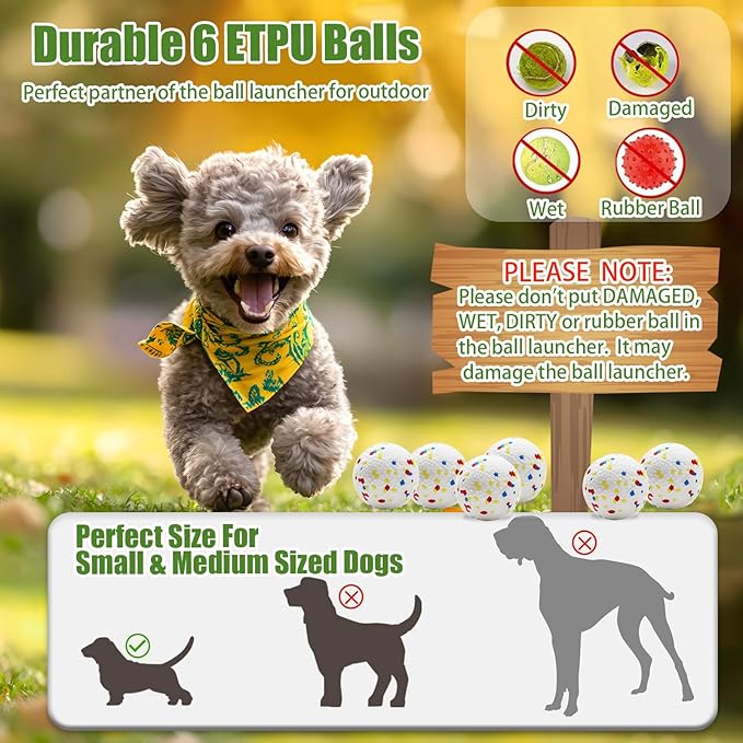 Magicorange Automatic Dog Ball Launcher, Interactive Dogs Balls Thrower for Small and Medium Dogs,Dog Fetch Machine (Dark Green)