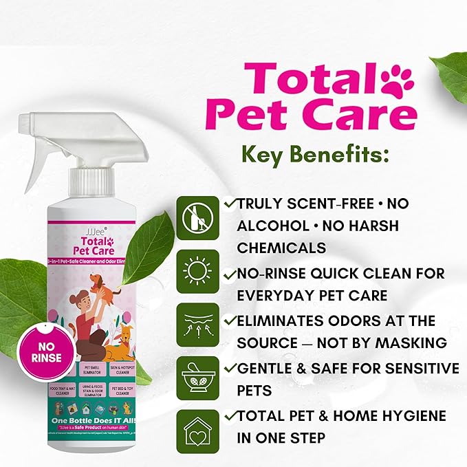 No-Rinse Dog Paw Cleaner & Pet Cleaning Spray for Dogs & Cats – Cleans Coat, Eyes & Ears, Hot Spot – Daily Cleaner for Pet Messes, Stains & Pet Odor Remover – No Harmful Chemicals (16 fl oz)