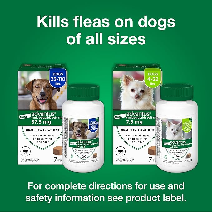 Advantus Dog Fast Acting Oral Flea Treatment Soft Chews Dogs 4 - 22 lbs. | 7 ct.