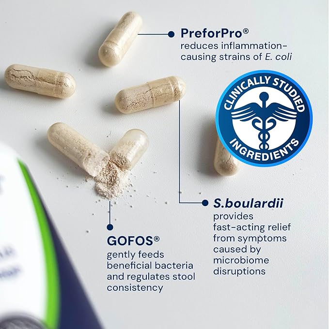 Animal Biome Gut Maintain Probiotics and Prebiotics for Dogs - Reduce Diarrhea Flareups - for Medium Dogs (60 Capsules)