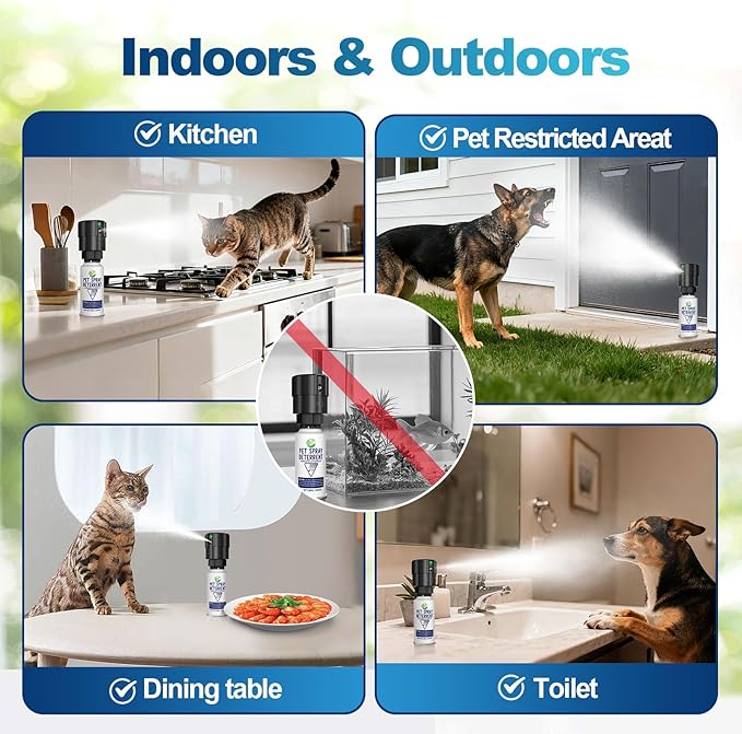 Cat Deterrent Spray Refill, Pet Spray Deterrent System, Motion Activated Cat System, Cat & Dog Odorless & Indoor, Up to 3 Feet Away, Pet Deterrent Spray Refill 1 Pack 3.89Oz
