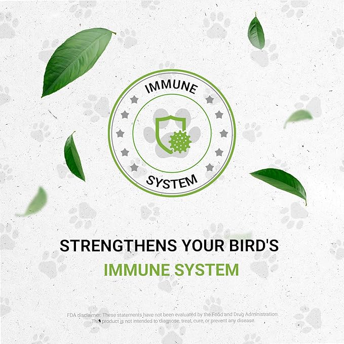 Birds Immunity | Natural Herbal Dietary Pet Supplement for Birds | Immune Support | Alcohol-Free Extract, Elder Flowers, Calendula, Dandelion Root, Rosemary, Fennel 2 oz