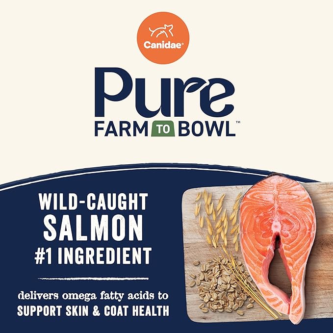 Canidae Pure Farm to Bowl Wild-Caught Salmon & Oatmeal, Puppy, Dog Food, 22lb