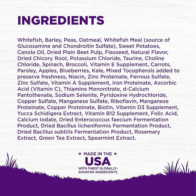 Wellness Complete Health Adult Dry Dog Food, Wholesome Grain Kibble, Natural, Chicken Free, Whitefish and Sweet Potato Recipe, 5 lb Bag