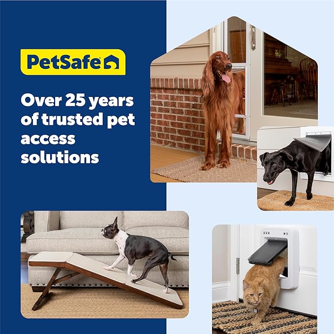 PetSafe Interior 2-Way Locking Cat Door - Allows Convenient Movement Between Rooms & Minimizes Scratching - Tinted Durable Plastic Privacy Door for Feeder & Litter Box