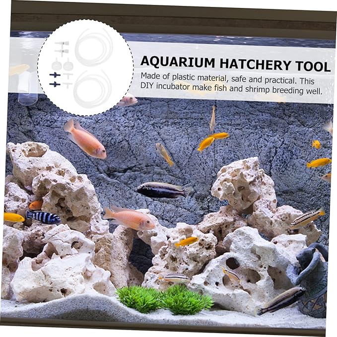 2 Sets Brine Shrimp Hatchery Kit with Transparent Bottle Caps and Airflow Control Valve DIY Artemia Incubator Accessories for Soda Bottles Aquarium Fish Tank Hatchery Supplies Set